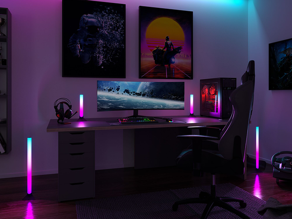 Standfuß LED-Entertain Lightbar 2er Set - Kunststoff / Metall - Schwarz