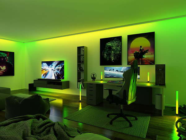 Standfuß LED-Entertain Lightbar 2er Set - Kunststoff / Metall - Schwarz
