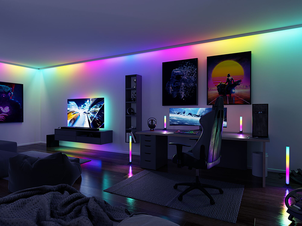 Standfuß LED-Entertain Lightbar 2er Set - Kunststoff / Metall - Schwarz