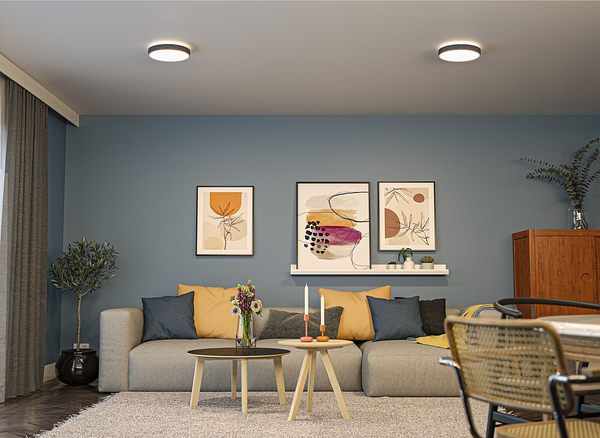LED-Deckenleuchte Cosara Typ A - Kunststoff / Textil - Grau - 1-flammig - Grau
