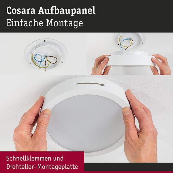 LED-Deckenleuchte Cosara Typ A - Kunststoff / Textil - Grau - 1-flammig - Grau