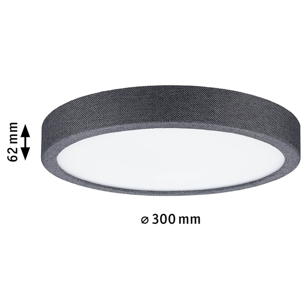 LED-Deckenleuchte Cosara Typ A - Kunststoff / Textil - Grau - 1-flammig - Grau