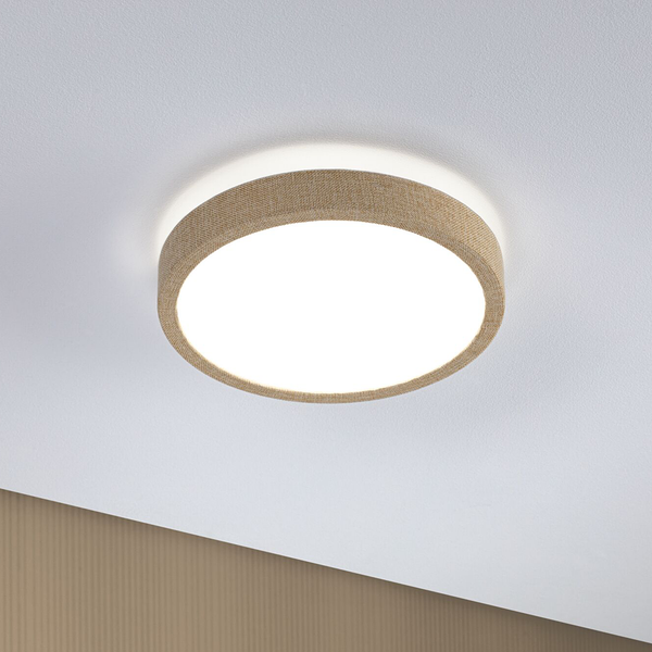 LED-Deckenleuchte Cosara Typ B - Kunststoff / Textil - Beige - 1-flammig - Beige