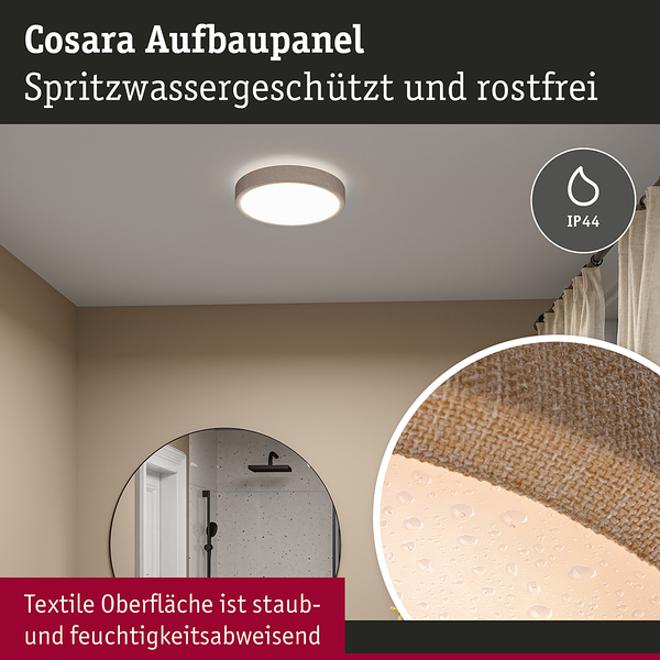 LED-Deckenleuchte Cosara Typ B - Kunststoff / Textil - Beige - 1-flammig - Beige