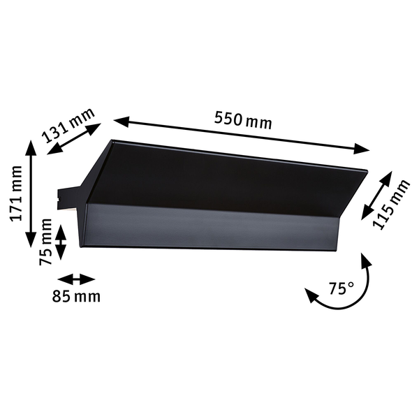 LED-Wandleuchte Stine Typ A - Metall   Schwarz - 1-flammig - Schwarz