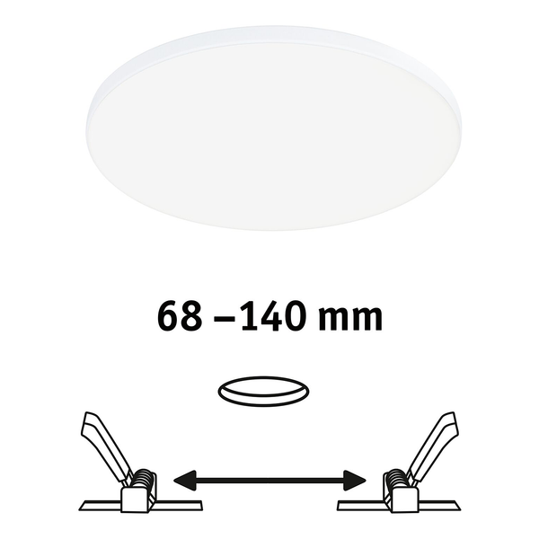 LED-Panel Veluna VariFit Edge Typ A - Kunststoff - Weiß - 1-flammig - Durchmesser: 16 cm - Nein