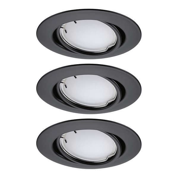 LED-Einbauleuchte Coin 3er-Set RGBW - Metall - Schwarz - 1-flammig - Schwarz