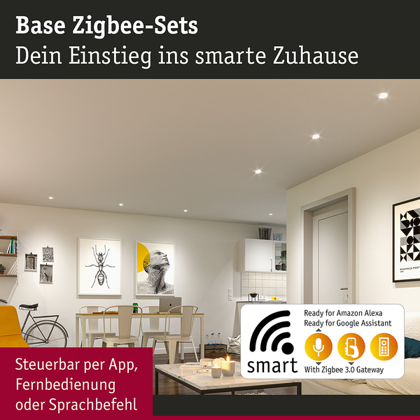 LED-Einbauleuchte Coin 3er-Set Dimmbar - Metall - Weiß - 1-flammig - Weiß