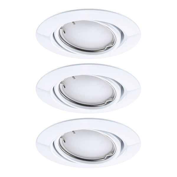 LED-Einbauleuchte Coin 3er-Set RGBW - Metall - Weiß - 1-flammig - Weiß
