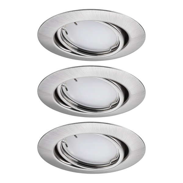 LED-Einbauleuchte Coin 3er-Set RGBW - Metall - Grau - 1-flammig - Grau