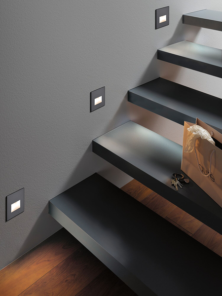 LED-Einbauleuchte Edge Quadro - Kunststoff - Schwarz - 1-flammig - Schwarz