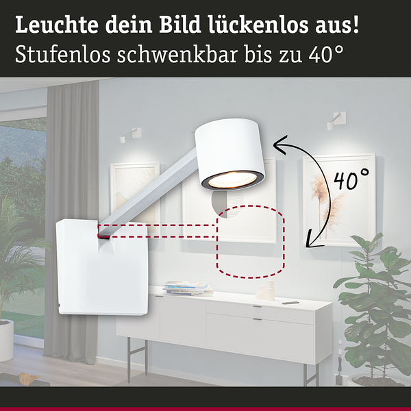 LED-Bilderleuchte Adelia - Metall / Kunststoff - Grau - 1-flammig