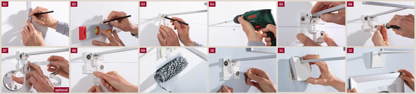LED-Bilderleuchte Adelia - Metall / Kunststoff - Grau - 1-flammig