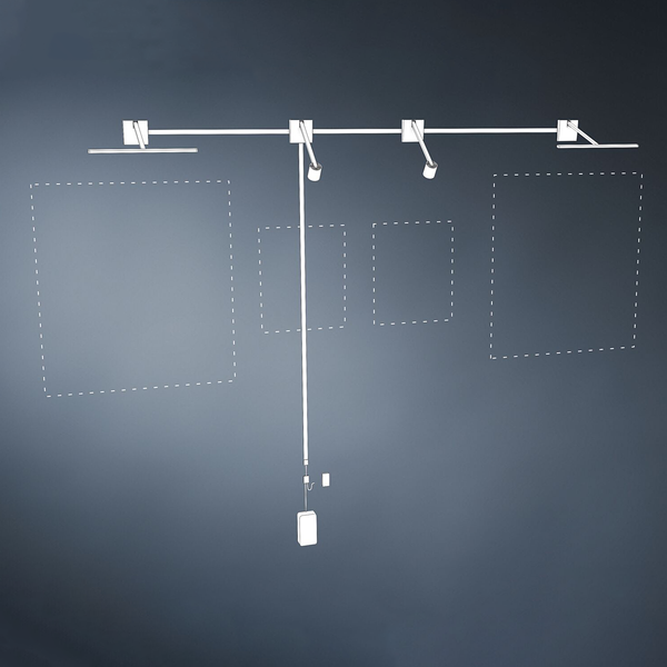 LED-Bilderleuchte Adelia - Metall / Kunststoff - Grau - 1-flammig