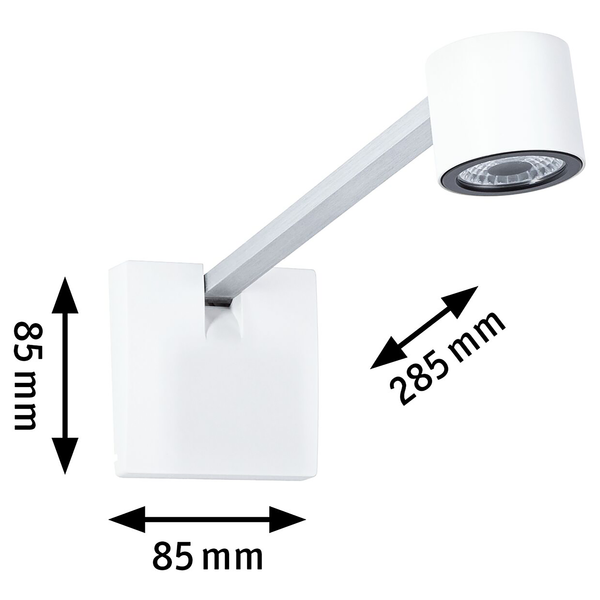 LED-Bilderleuchte Adelia - Metall / Kunststoff - Grau - 1-flammig