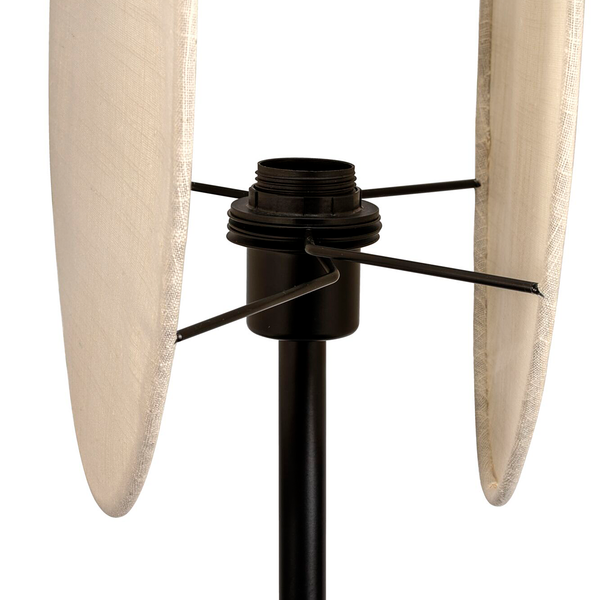 Tischleuchte Boho Darling - Metall / Holz teilmassiv / Textil - Beige - 1-flammig