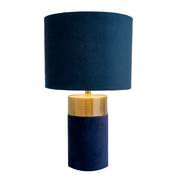 Tischleuchte Bordo - Eisen / Fleece - Blau
