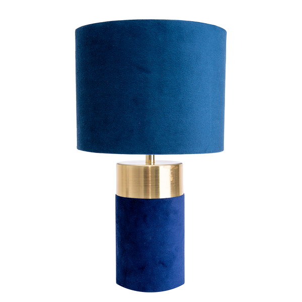 Tischleuchte Bordo - Eisen / Fleece - Blau