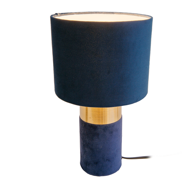 Tischleuchte Bordo - Eisen / Fleece - Blau
