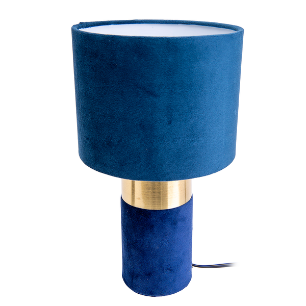 Tischleuchte Bordo - Eisen / Fleece - Blau
