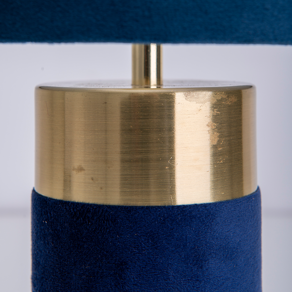 Tischleuchte Bordo - Eisen / Fleece - Blau
