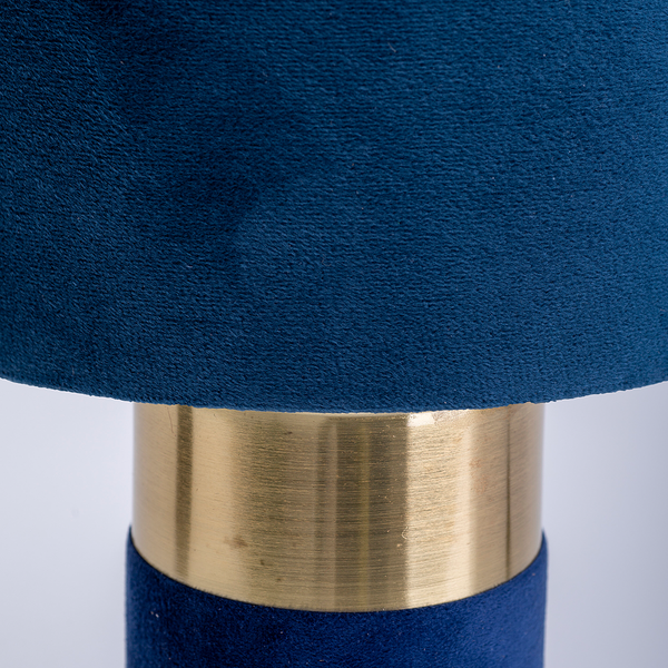 Tischleuchte Bordo - Eisen / Fleece - Blau