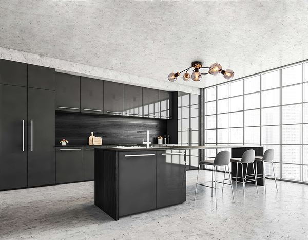 Deckenleuchte Fumoso - Klarglas / Eisen - Schwarz / Braun