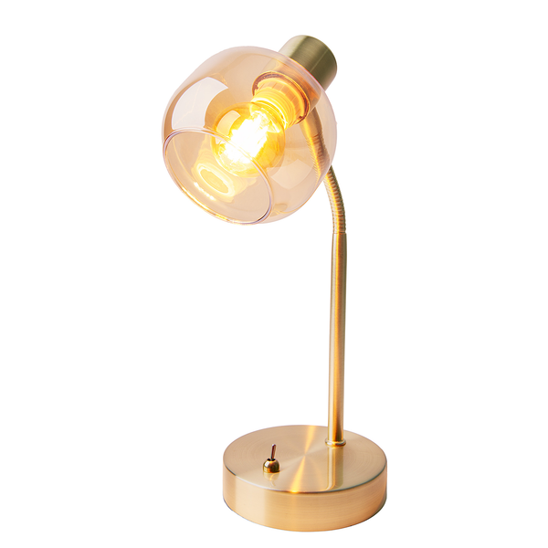 Tischleuchte Libby - Klarglas / Eisen - Gold