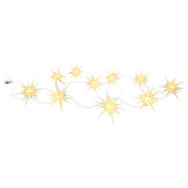 LED-Lichterkette Sterne - Polyester PVC - Weiß