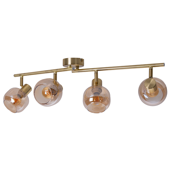 Deckenleuchte Libby 4-flammig - Klarglas / Eisen - Gold