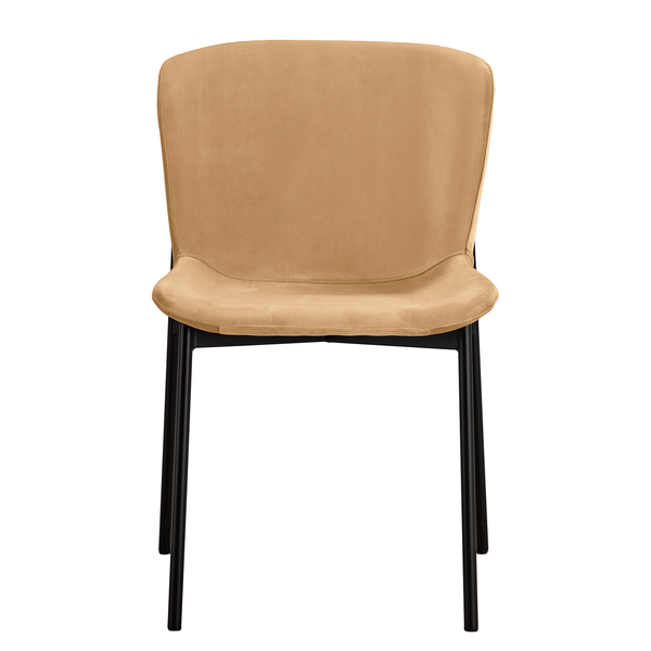 Polsterstuhl MOUZON 2er-Set - Samt Walli: Karamell - Schwarz