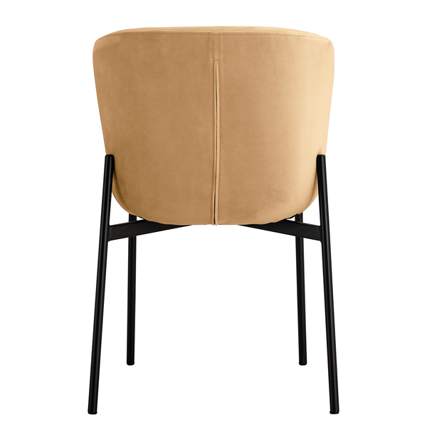 Polsterstuhl MOUZON 2er-Set - Samt Walli: Karamell - Schwarz