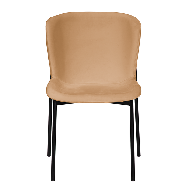 Polsterstuhl MOUZON 2er-Set - Samt Walli: Karamell - Schwarz