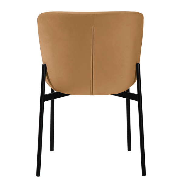 Polsterstuhl MOUZON 2er-Set - Samt Walli: Karamell - Schwarz