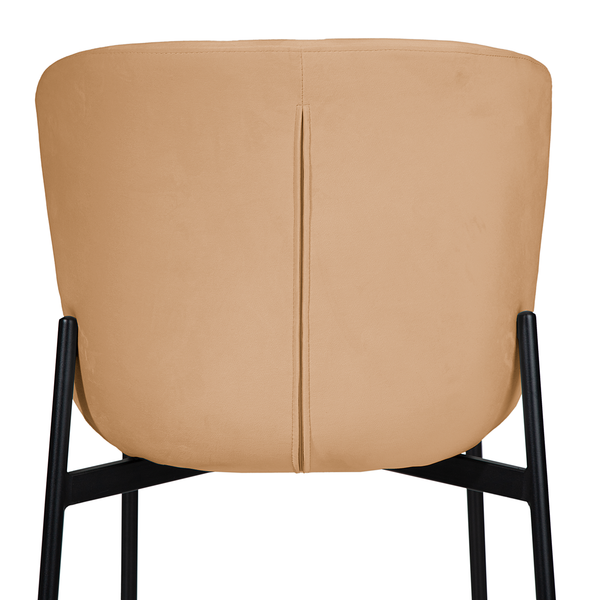 Polsterstuhl MOUZON 2er-Set - Samt Walli: Karamell - Schwarz