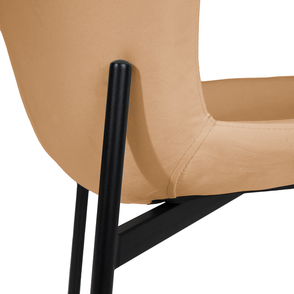 Polsterstuhl MOUZON 2er-Set - Samt Walli: Karamell - Schwarz