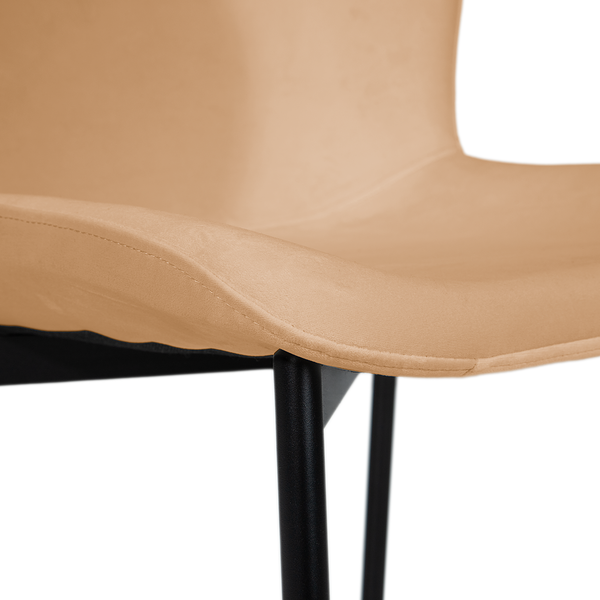 Polsterstuhl MOUZON 2er-Set - Samt Walli: Karamell - Schwarz