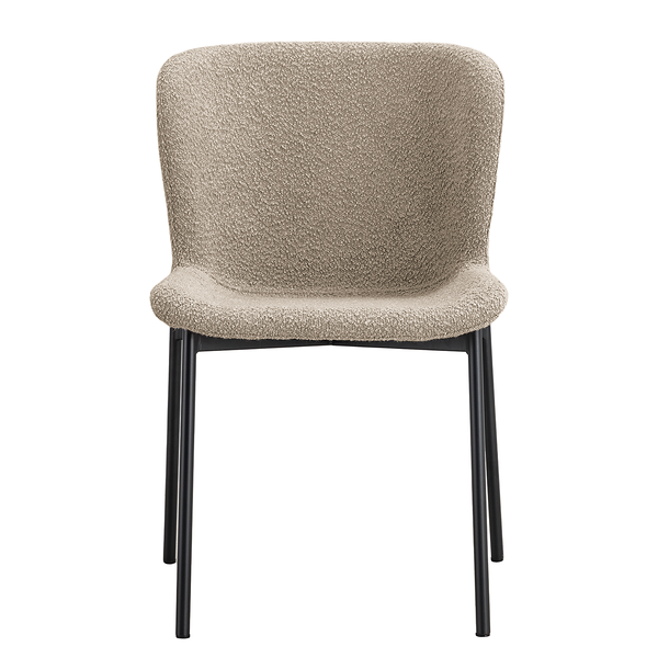Polsterstuhl MOUZON 2er-Set - Bouclé Stoff Holma: Sand - Schwarz