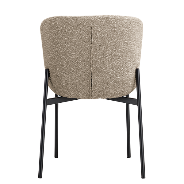 Polsterstuhl MOUZON 2er-Set - Bouclé Stoff Holma: Sand - Schwarz