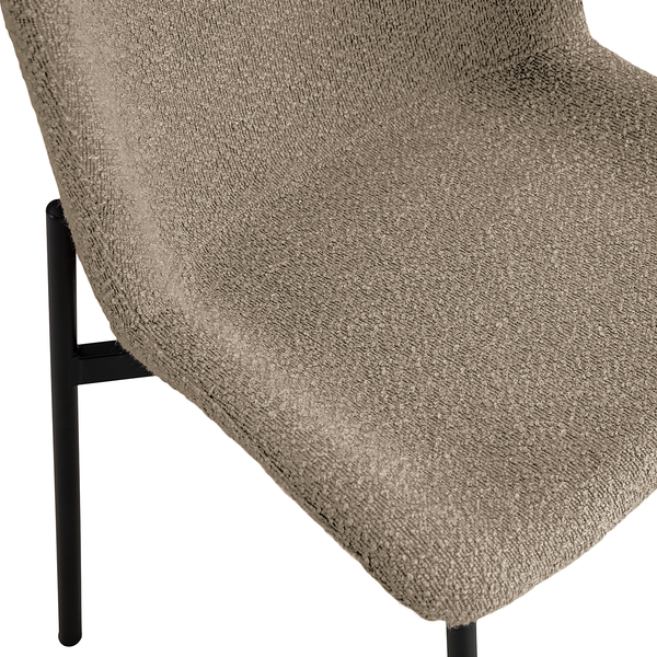 Polsterstuhl MOUZON 2er-Set - Bouclé Stoff Holma: Sand - Schwarz