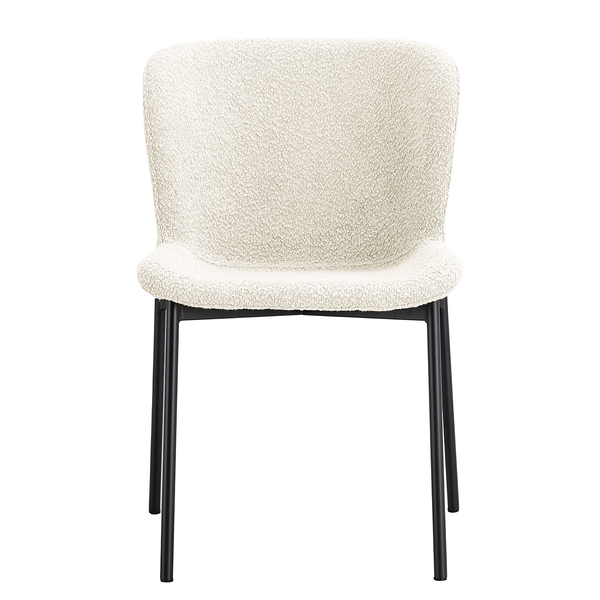 Polsterstuhl MOUZON 2er-Set - Bouclé Stoff Holma: Creme - Schwarz