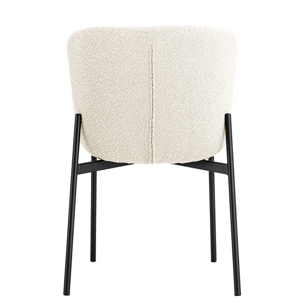 Polsterstuhl MOUZON 2er-Set - Bouclé Stoff Holma: Creme - Schwarz