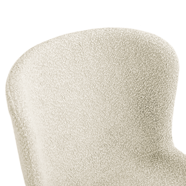Polsterstuhl MOUZON 2er-Set - Bouclé Stoff Holma: Creme - Schwarz
