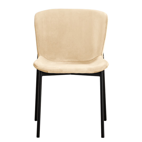 Polsterstuhl MOUZON 2er-Set - Samt Walli: Beige - Schwarz