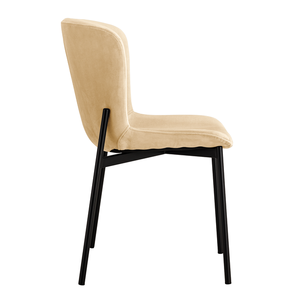 Polsterstuhl MOUZON 2er-Set - Samt Walli: Beige - Schwarz