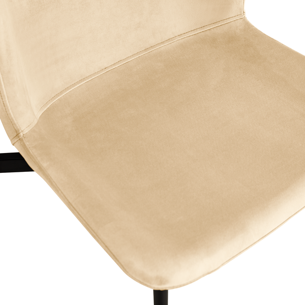 Polsterstuhl MOUZON 2er-Set - Samt Walli: Beige - Schwarz
