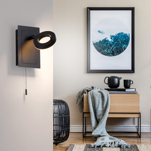 Wandleuchte Siloma - Aluminium / Stahl - 1-flammig