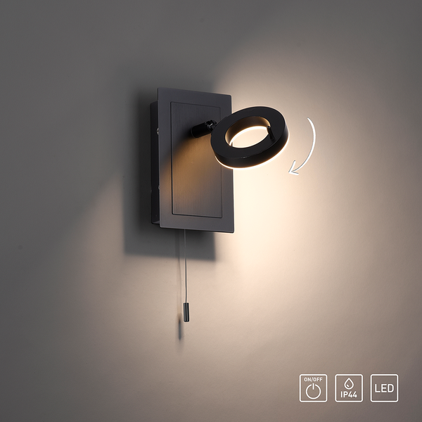 Wandleuchte Siloma - Aluminium / Stahl - 1-flammig