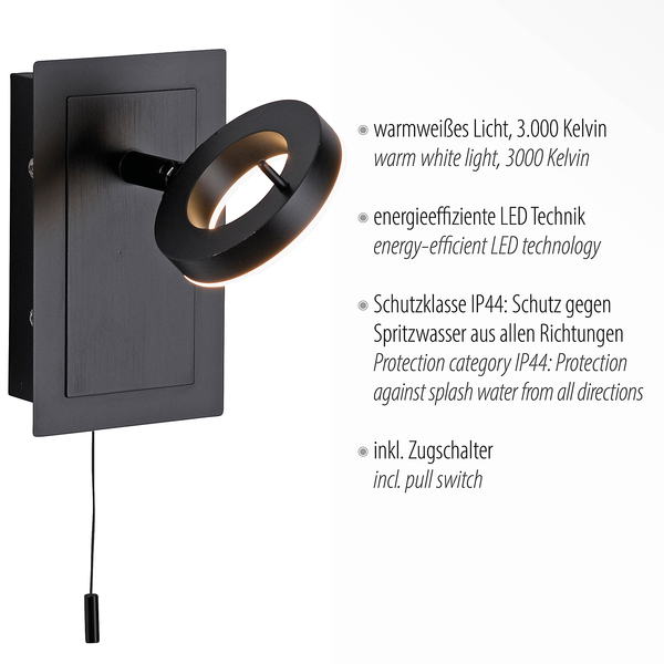 Wandleuchte Siloma - Aluminium / Stahl - 1-flammig