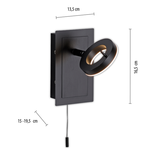 Wandleuchte Siloma - Aluminium / Stahl - 1-flammig